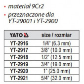 Плашка YT-2921 трубная 5/4" YATO