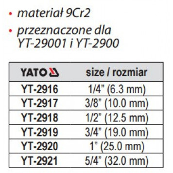 Плашка YT-2921 трубная 5/4" YATO-1