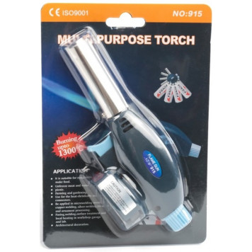 Горелка D7018 чёрная газовая пьезо (цанг) MAX-1