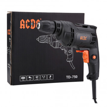 Дрель T0005 750 Вт, быстрозажимной патрон 13 мм AC DC-3