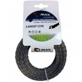 Леска B0136A для триммера 3,0 мм x 12 м, сечение витой квадрат, MAX