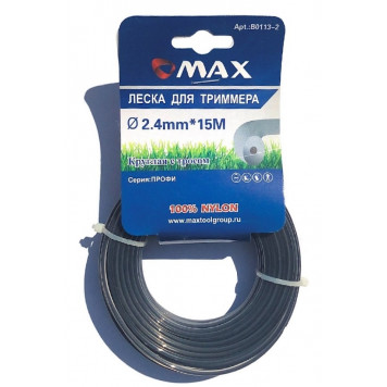 Леска B0113-2 для триммера 2,4 мм x 15 м, сечение-круг DUAL-ROUND, MAX Леска B0113-2 для триммера 2,4 мм x 15 м, сечение-круг DUAL-ROUND, MAX