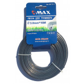 Леска B0113-3 для триммера 3,0 мм x 15 м, сечение круг DUAL-ROUND, MAX 