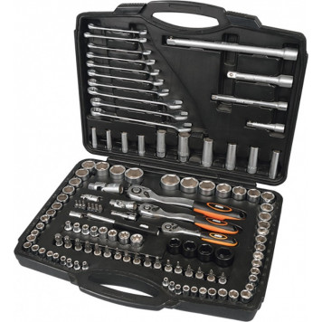 Набор 58-070 насадок торцевых CRV с трещотками 1/4, 3/8, 1/2 и ключами, 120 шт. Миол