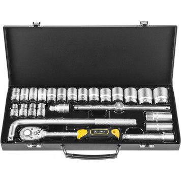 Ключи 38D850 торцевые набор 1/2, металлический кейс, 25 предметов ТОРЕХ-1