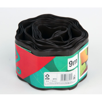 Лента 88703 бордюрная для газона 9 м x 10 см, коричневая FLO-1