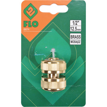 Муфта 89074 латунная (шланг-шланг) 1/2 FLO-1