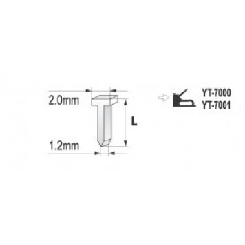 Гвозди YT-7033 для степлера 12мм 1000шт. YATO-2