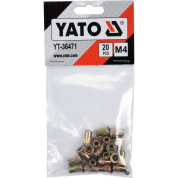 Заклепка YT-36471 резьбовая сталь М4, 20 шт. YATO