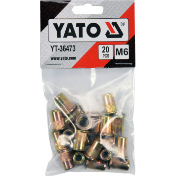 Заклепка YT-36473 резьбовая сталь М6, 20 шт. YATO