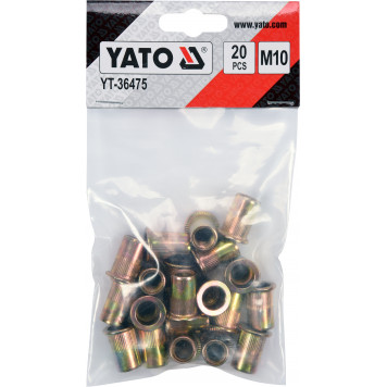 Заклепка YT-36475 резьбовая сталь М10, 20 шт. YATO