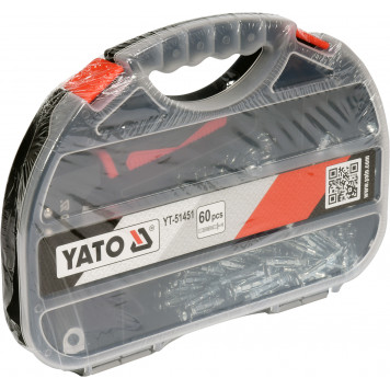 Пистолет YT-51451 для установки дюбелей Молли + 60 дюбелей YATO-2
