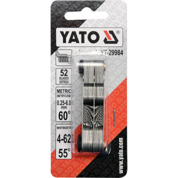 Резьбомер YT-29984 метрический и Витворта YATO-1