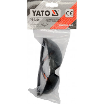 Очки YT-73641 защитные открытые серые с дужками YATO-1