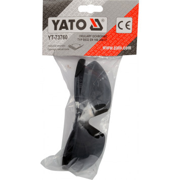 Очки YT-73760 защитные открытые серые с дужками YATO-1