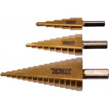 Сверло ступенчатое 22616 набор по металлу 3 шт SHTOR-1