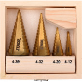 Сверло ступенчатое 22617 набор по металлу 4 шт SHTOR