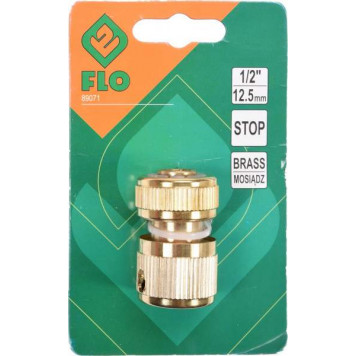 Соединительный шланг-насадка 89071 латунный с автостопом 1/2 FLO-1