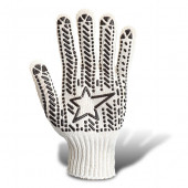 Перчатки 573 белые со звездой ПВХ