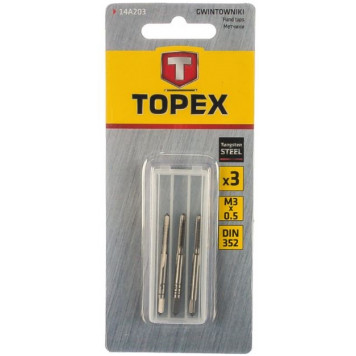 Метчик 14А203 М3, шаг 0,5, комплект 3 шт. ТОРЕХ-1