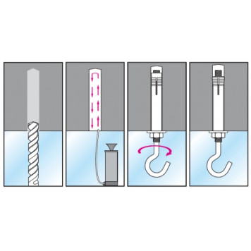 Анкер LHS с полукруглым крюком 8х85 мм, уп 25шт. Wkret-2