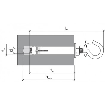 Анкер LHS с полукруглым крюком 10х115 мм, уп 30шт. Wkret-1