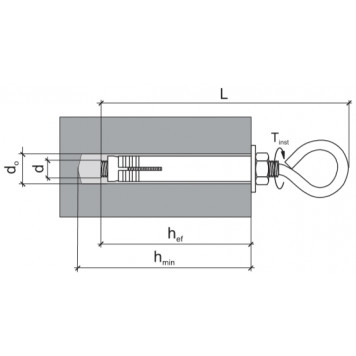 Анкер LHO с круглым крюком 12х140 мм, уп 15шт. Wkret-1