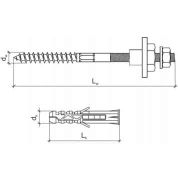 Крепление BKMUX-12120 для умывальника 12х80 мм Wkret-1