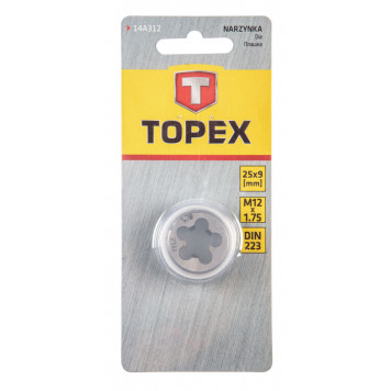 Плашка 14А312 М12, 25 х 9 мм, шаг 1,75 ТОРЕХ-1