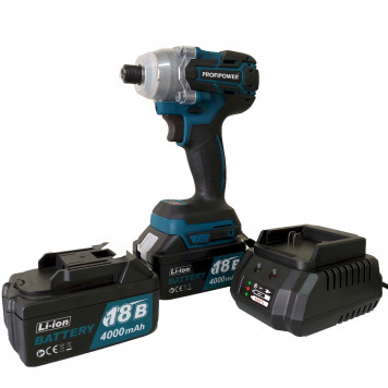 Шуруповёрт-винтоверт бесщеточный ударный E0082 18В Li-ion 2х4.0Ач в кейсе-2