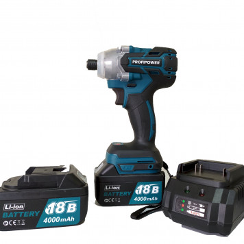 Шуруповёрт-винтоверт бесщеточный ударный E0082 18В Li-ion 2х4.0Ач в кейсе