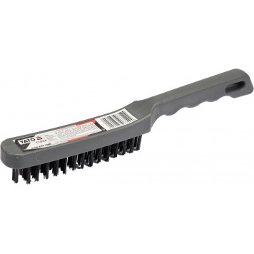 Щётка YT-6354 стальная 4-х рядная пластиковая ручка YATO Щётка YT-6354 стальная 4-х рядная пластиковая ручка YATO