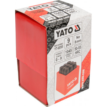 Клейма YT-6855 цифровые 9 предметов 8 мм YATO-1