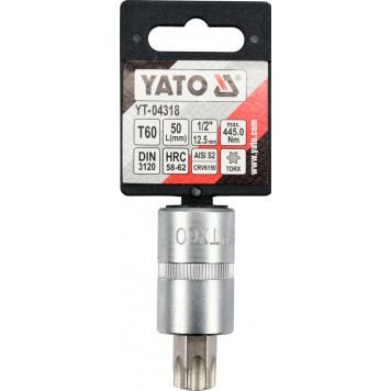 Головка YT-04318 торцевая c вставкой TORX 1/2, T60 YATO-2