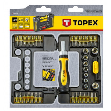 Набор 39D344 насадки и торцевые головки с держателем 38 шт. TOPEX-1