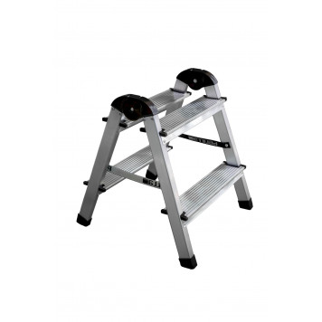 Стремянка алюминиевая двухсторонняя 2-х ступенчатая