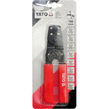 Инструмент YT-2256 для обжима и зачистки проводов 180 мм Yato-2