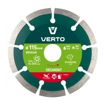 Диск 61H2S1 алмазный 115x22,23 мм SEGMENT VERTO