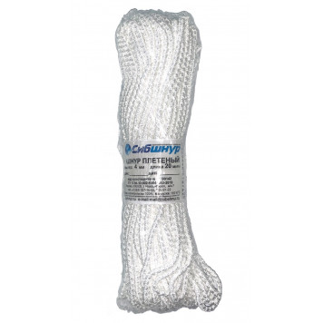 Шнур плетеный 4 мм, 20 м