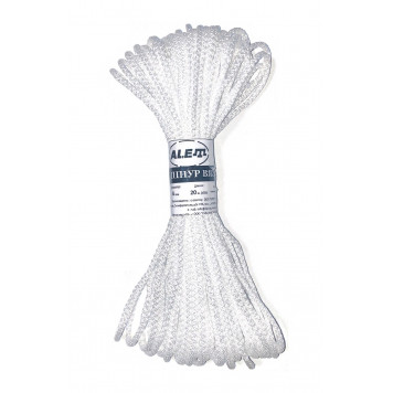 Шнур вязаный 4 мм, 30 м, белый ALET