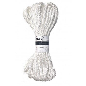 Шнур вязаный 6 мм, 20 м, белый ALET