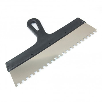 Шпатель зубчатый 350 мм, зуб 10х10 мм (0,4 нерж)