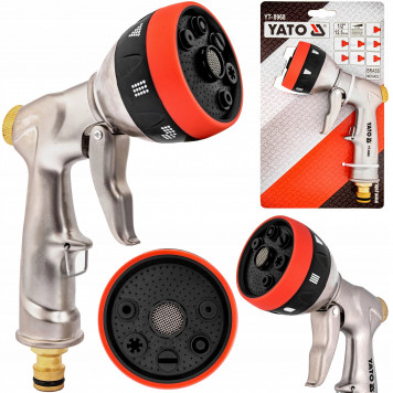 Пистолет-распылитель YT-8968 металлический, 7 режимов, к шлангу 1/2" YATO REFRESH-3