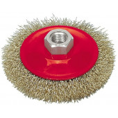 Щётка 06973 крацовка плоская с гайкой М14, 115 мм VOREL