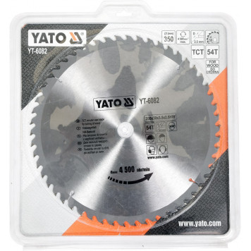 Диск YT-6082 с карбид вольфрамом 350х30 мм, 54 зуба YATO-1