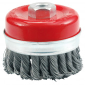 Щётка 06974 "Чашка" плетённая с гайкой М14, 65 мм VOREL