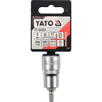 Головка YT-04381 торцевая c вставкой HEX 1/2", 5 мм YATO-2