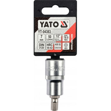 Головка YT-04383 торцевая c вставкой HEX 1/2", 7 мм YATO-2