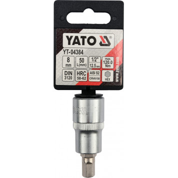 Головка YT-04384 торцевая c вставкой HEX 1/2", 8 мм YATO-2