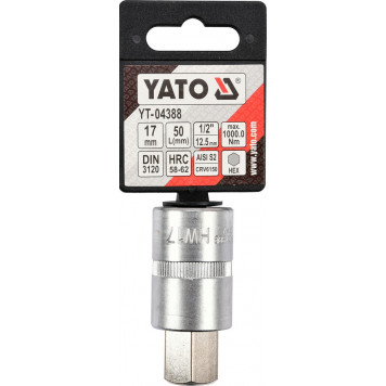 Головка YT-04388 торцевая c вставкой HEX 1/2", 17 мм YATO-2